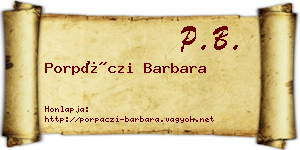Porpáczi Barbara névjegykártya