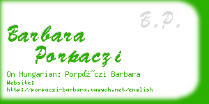 barbara porpaczi business card